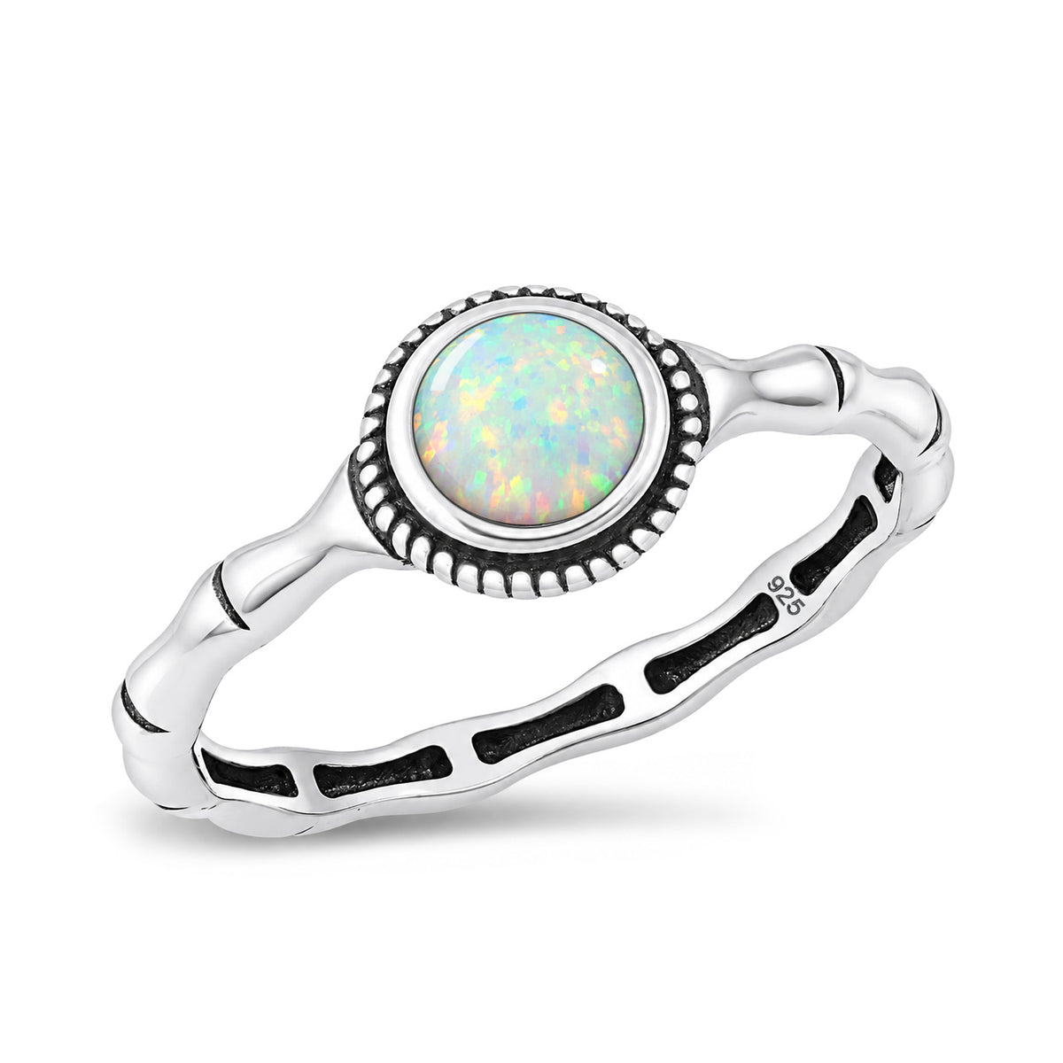 Silver Lab Opal Ring