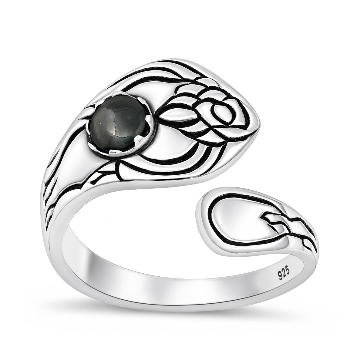 Silver  Spoon Stone Ring