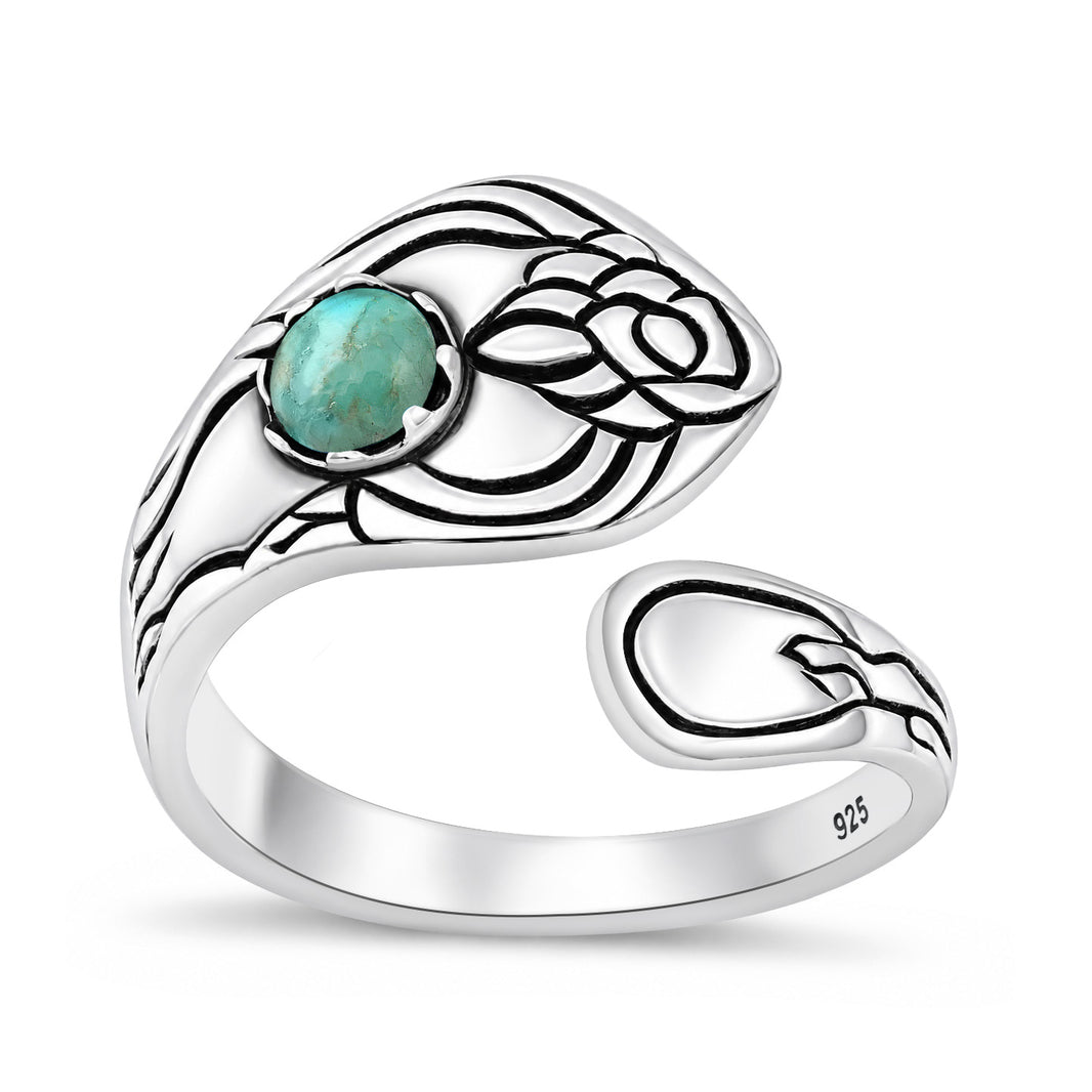 Silver  Spoon Stone Ring