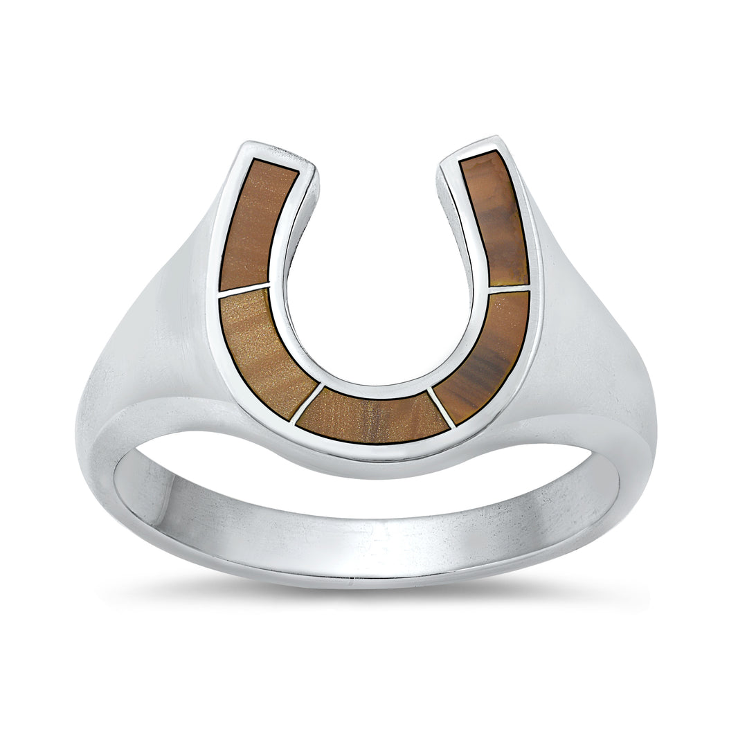 Silver Stone Ring - Horseshoe