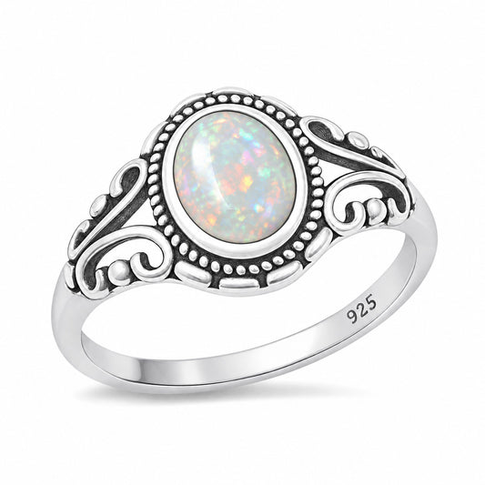 Silver Lab Opal Ring