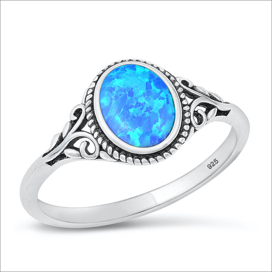 Silver Lab Opal Ring