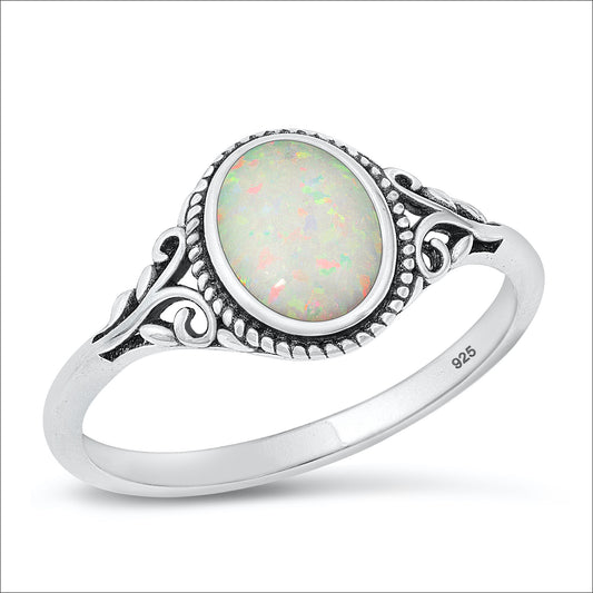 Silver Lab Opal Ring