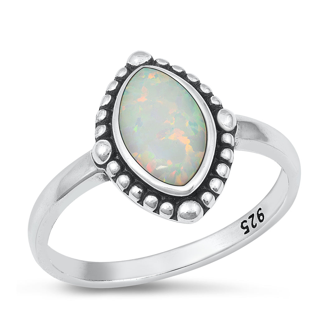 Silver Lab Opal Ring