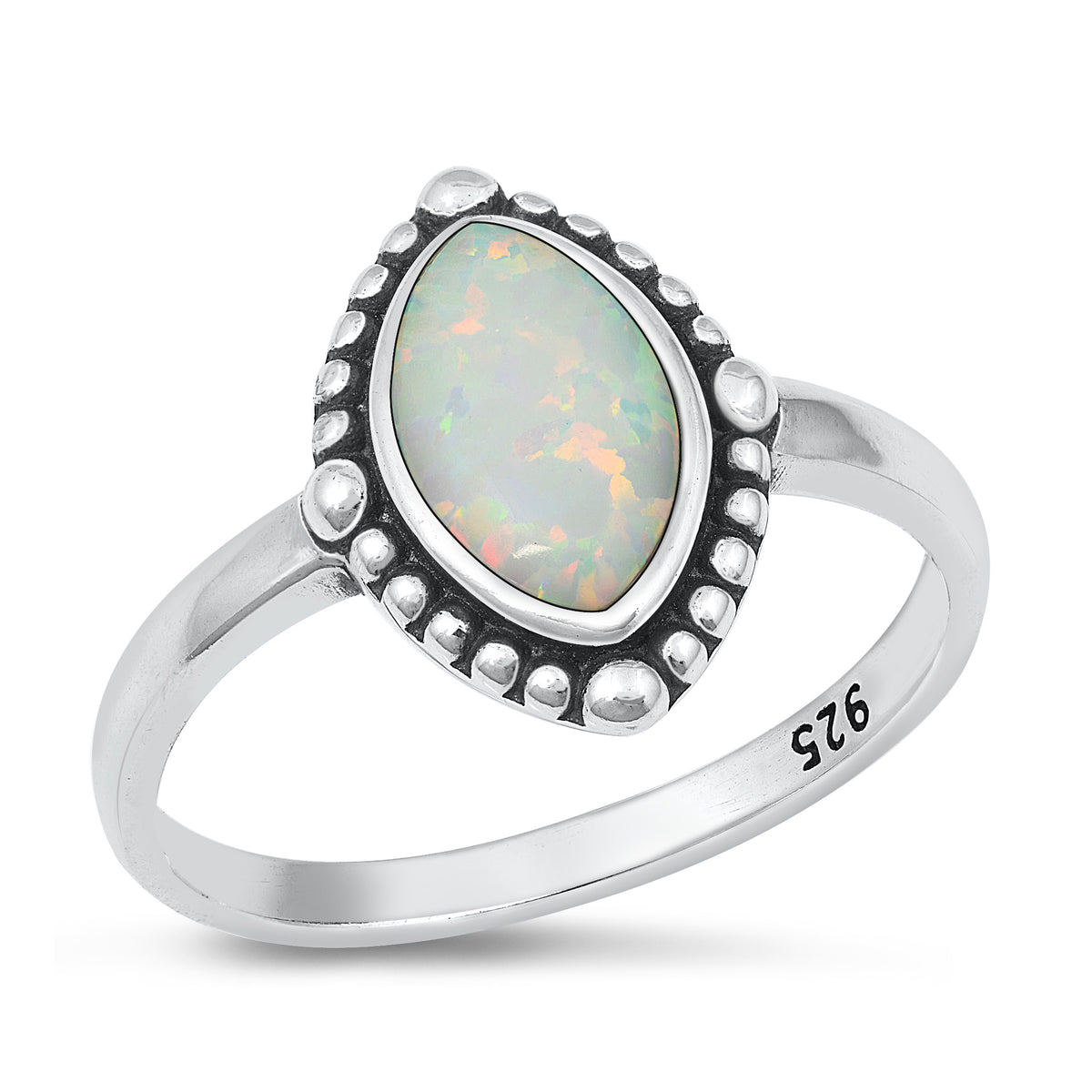 Silver Lab Opal Ring