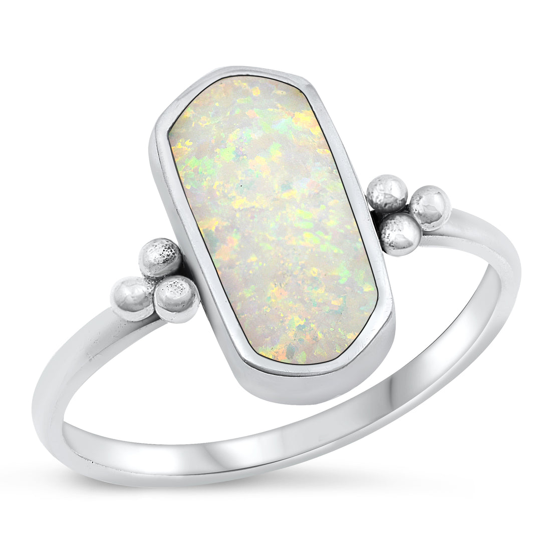 Silver Lab Opal Ring