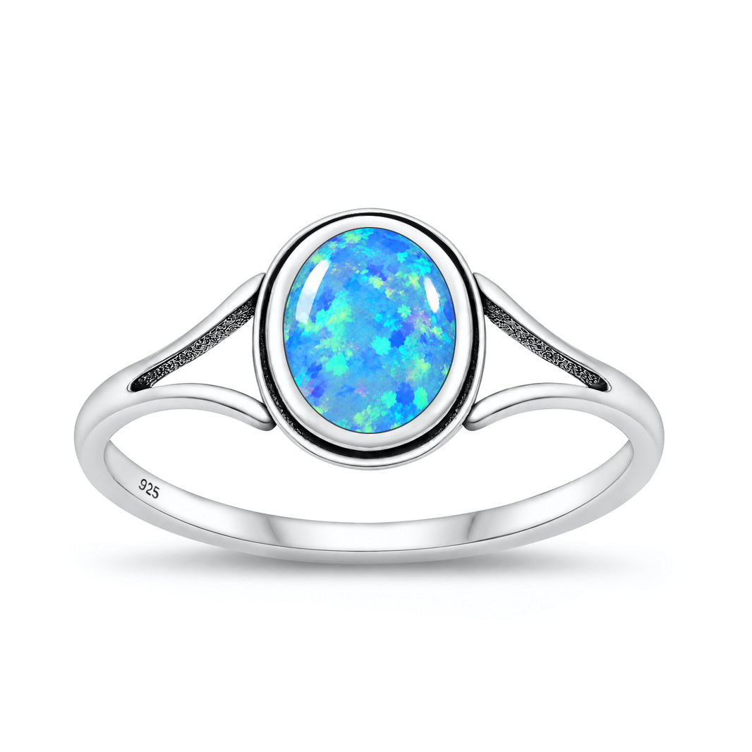 Silver Lab Opal Ring