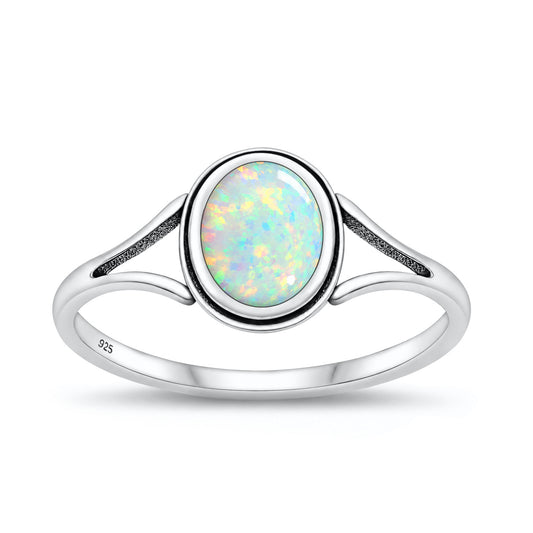 Silver Lab Opal Ring