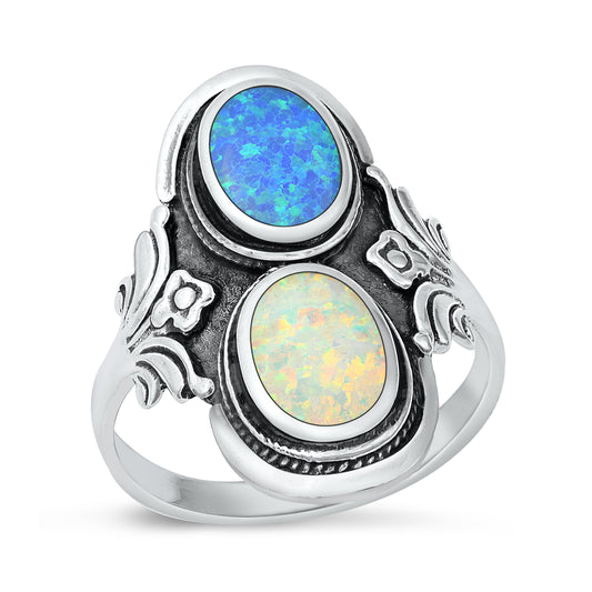 Silver Lab Opal Ring