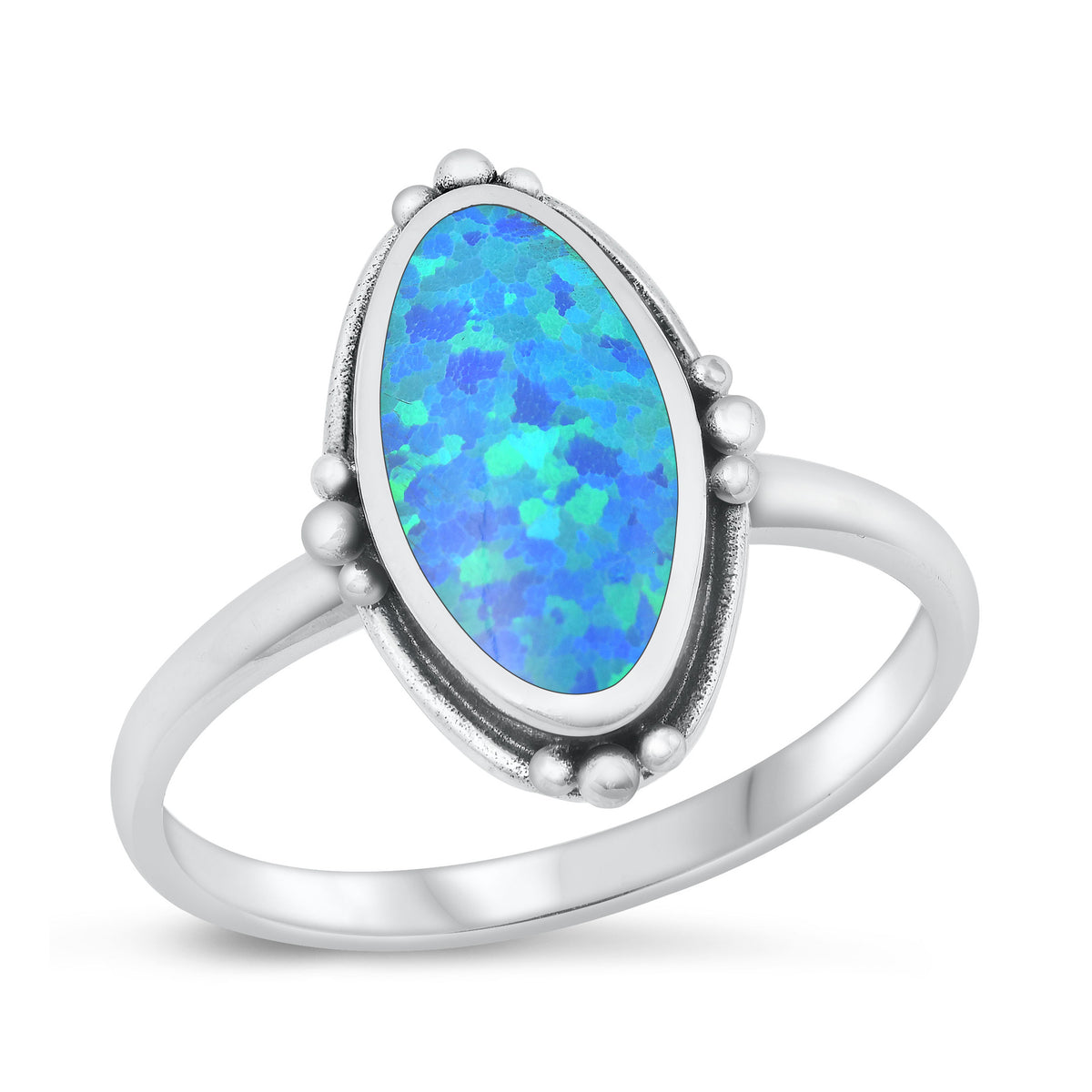 Silver Lab Opal Ring