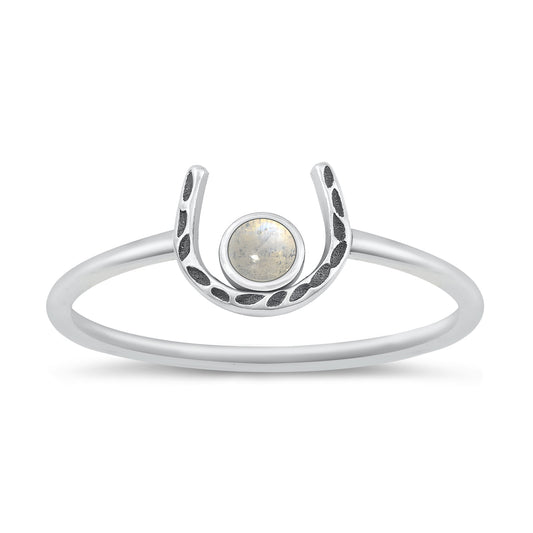 Silver Ring with Stone - Sun