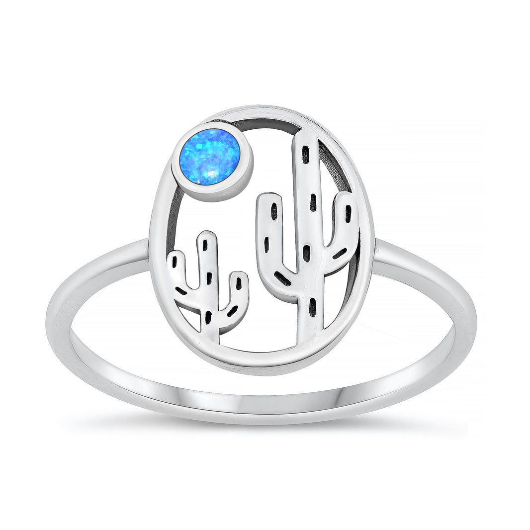 Silver Lab Opal Ring - Cactus