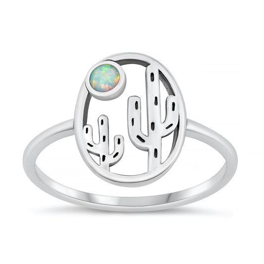 Silver Lab Opal Ring - Cactus