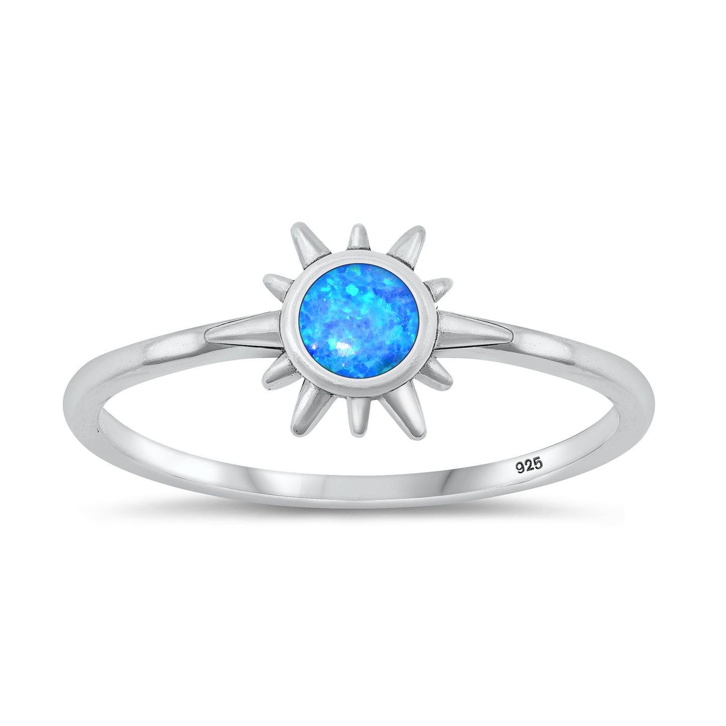 Silver Lab Opal Ring - Sun