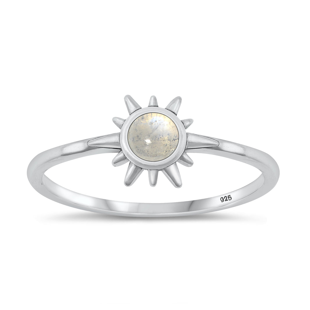 Silver Stone Ring - Sun