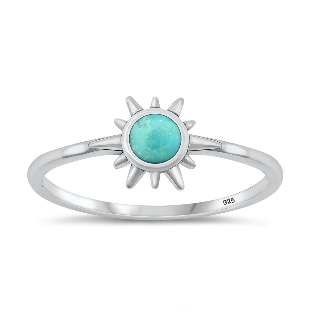 Silver Stone Ring - Sun
