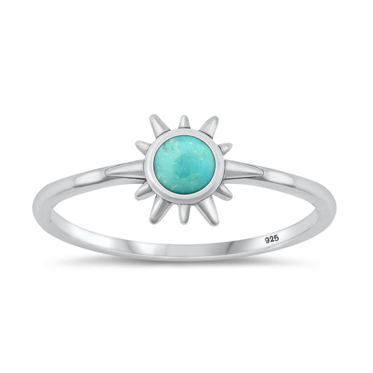 Silver Stone Ring - Sun