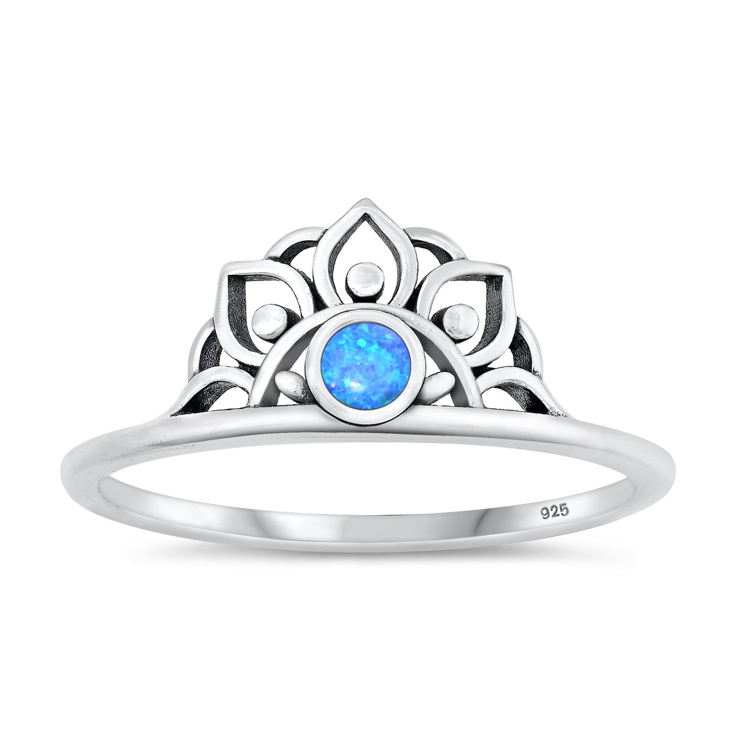 Silver Lab Opal Ring