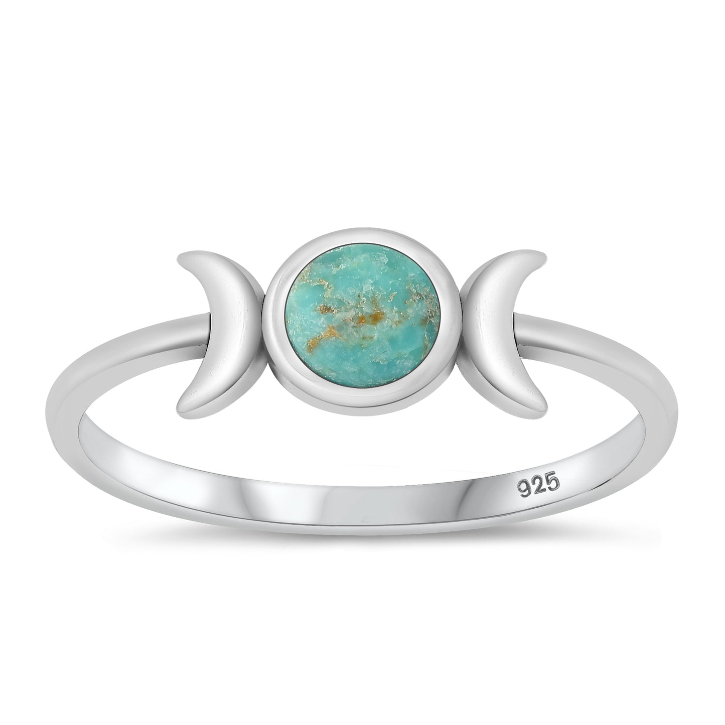 Silver Stone Ring - Moon