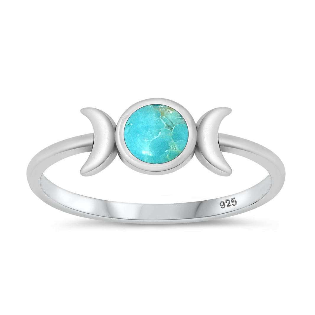 Silver Stone Ring - Moon