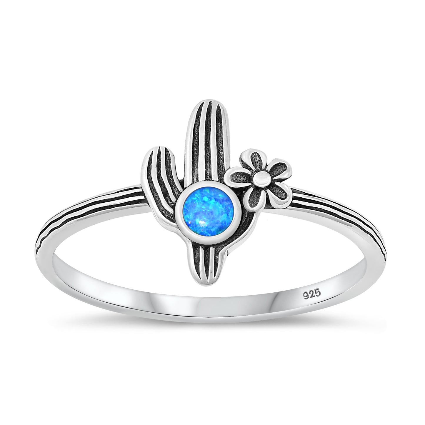 Silver Lab Opal Ring - Cactus