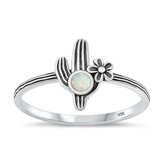 Silver Lab Opal Ring - Cactus