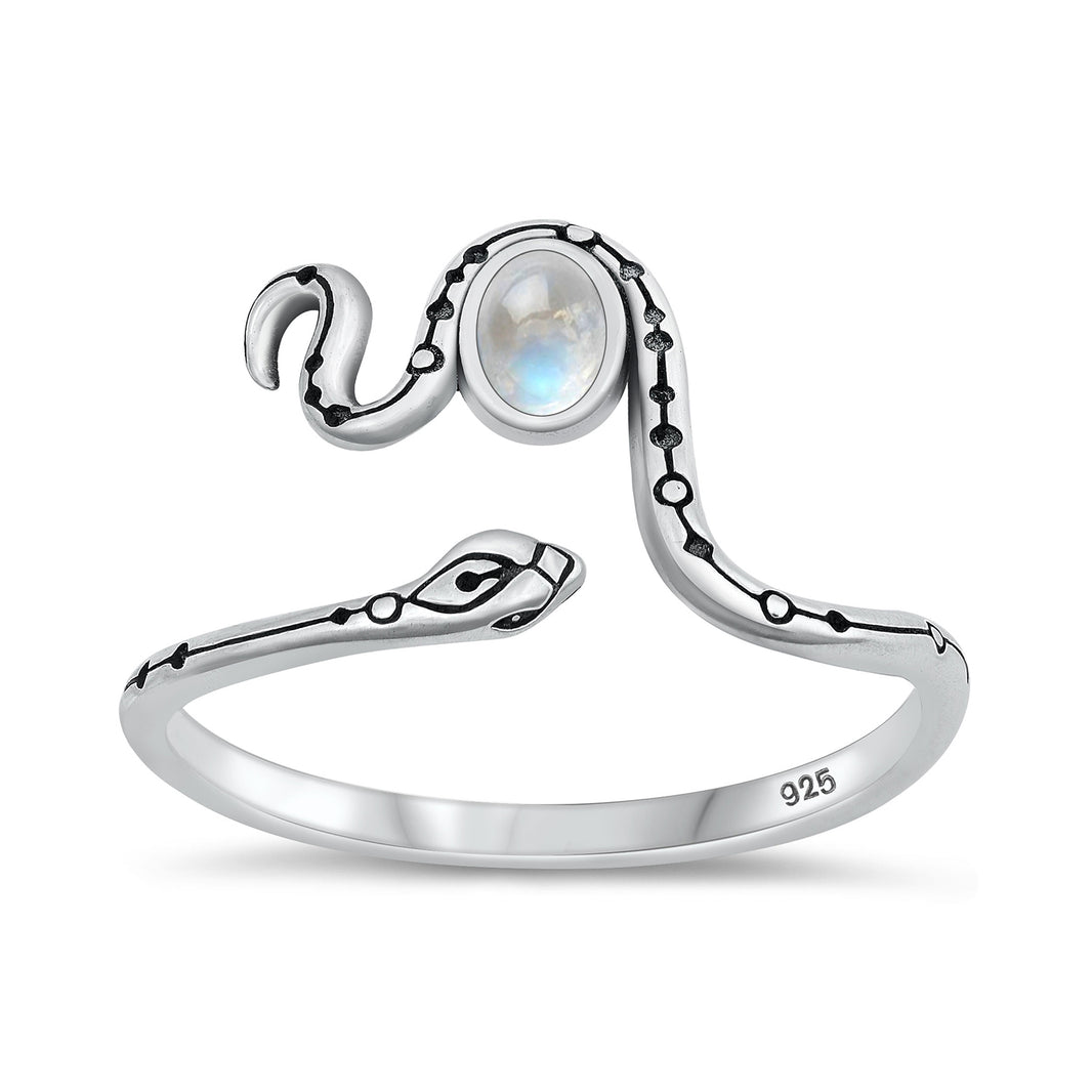 Silver Stone Ring - Snake