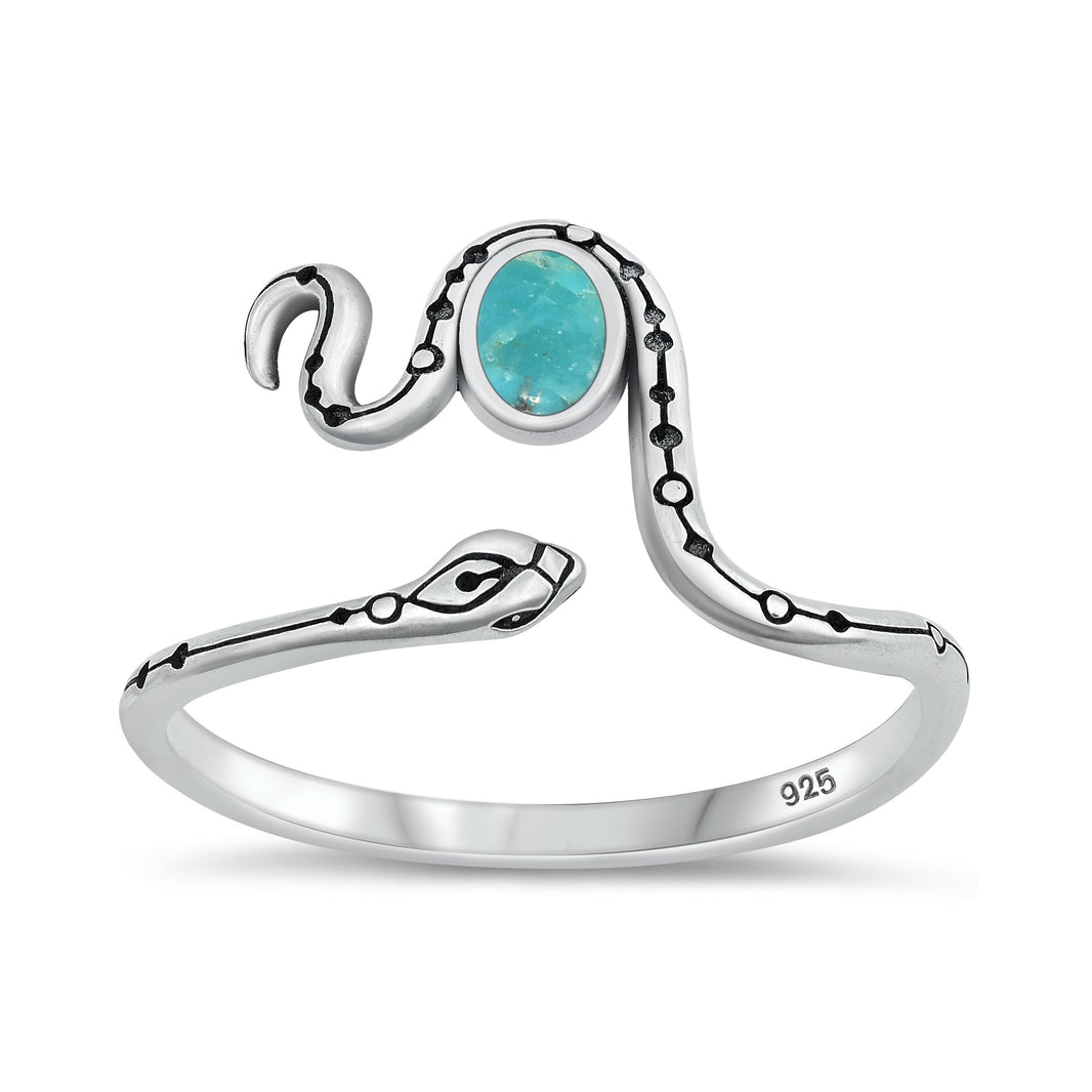 Silver Stone Ring - Snake