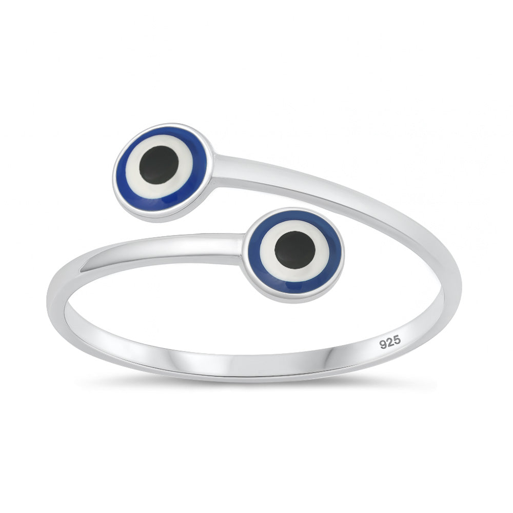 Silver Stone Ring - Evil Eye