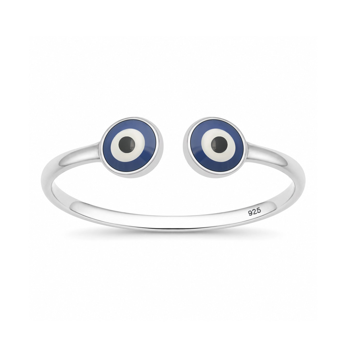 Silver Stone Ring - Evil Eye