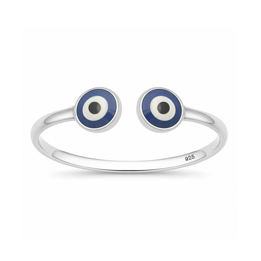 Silver Stone Ring - Evil Eye