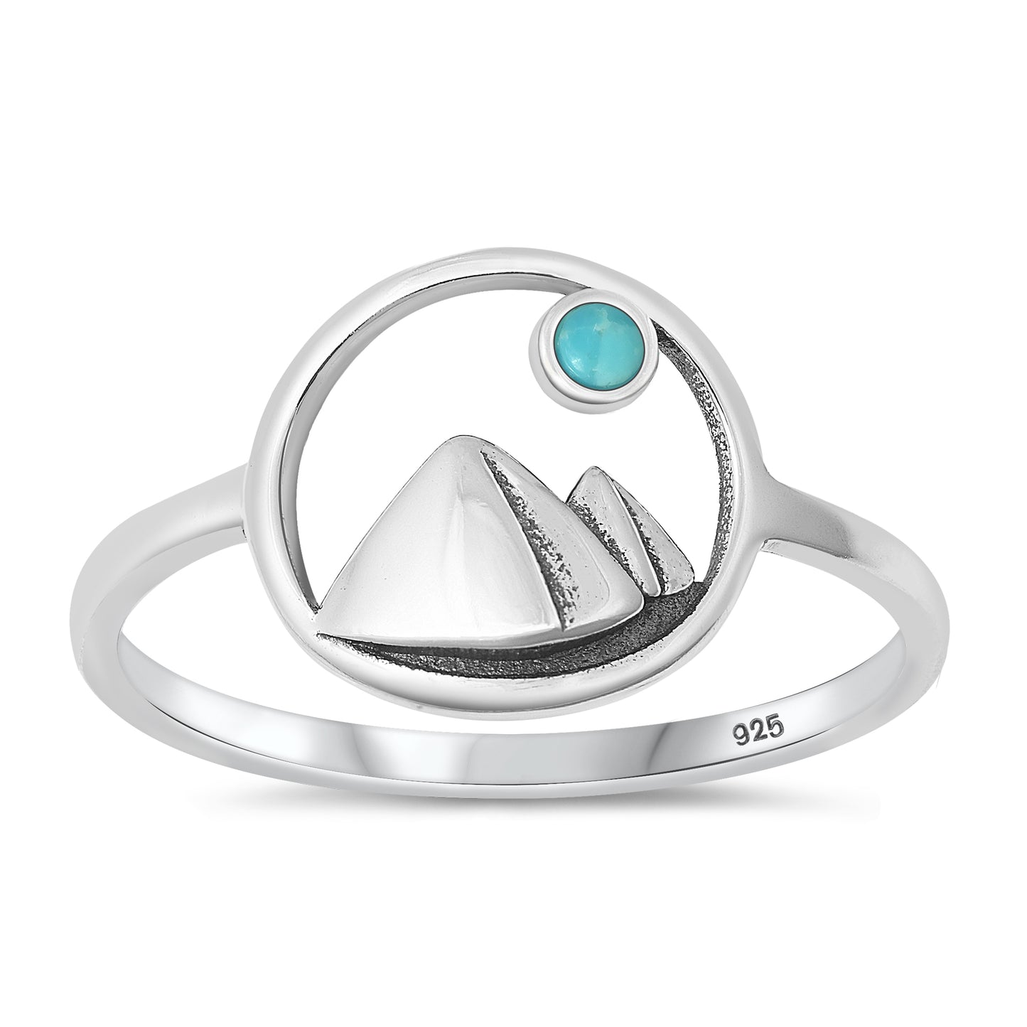 Silver Stone Ring - Mountains