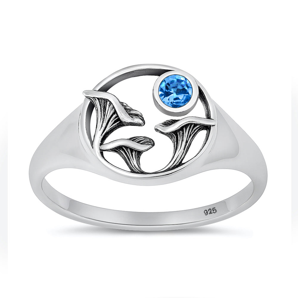 Silver Lab Opal Ring - Mushrooms
