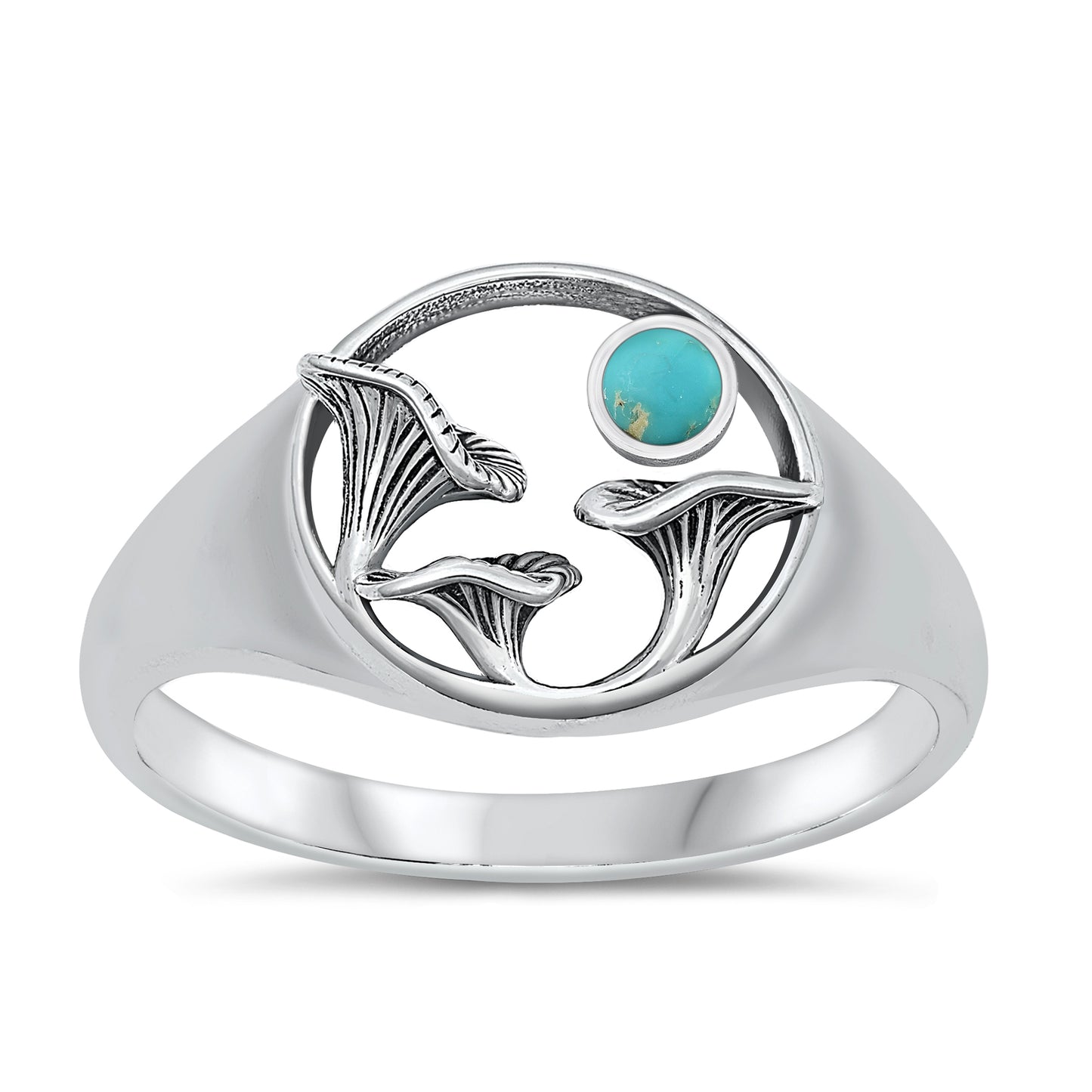 Silver Stone Ring - Mushroom