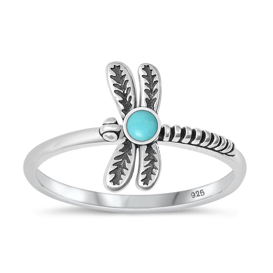 Silver Stone Ring - Dragonfly