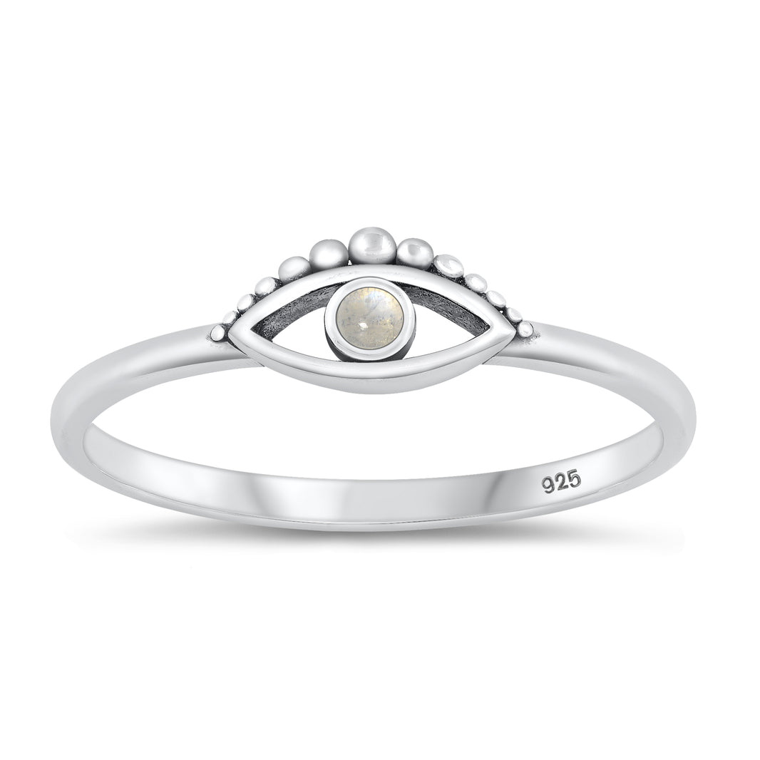 Silver Stone Ring - Evil Eye