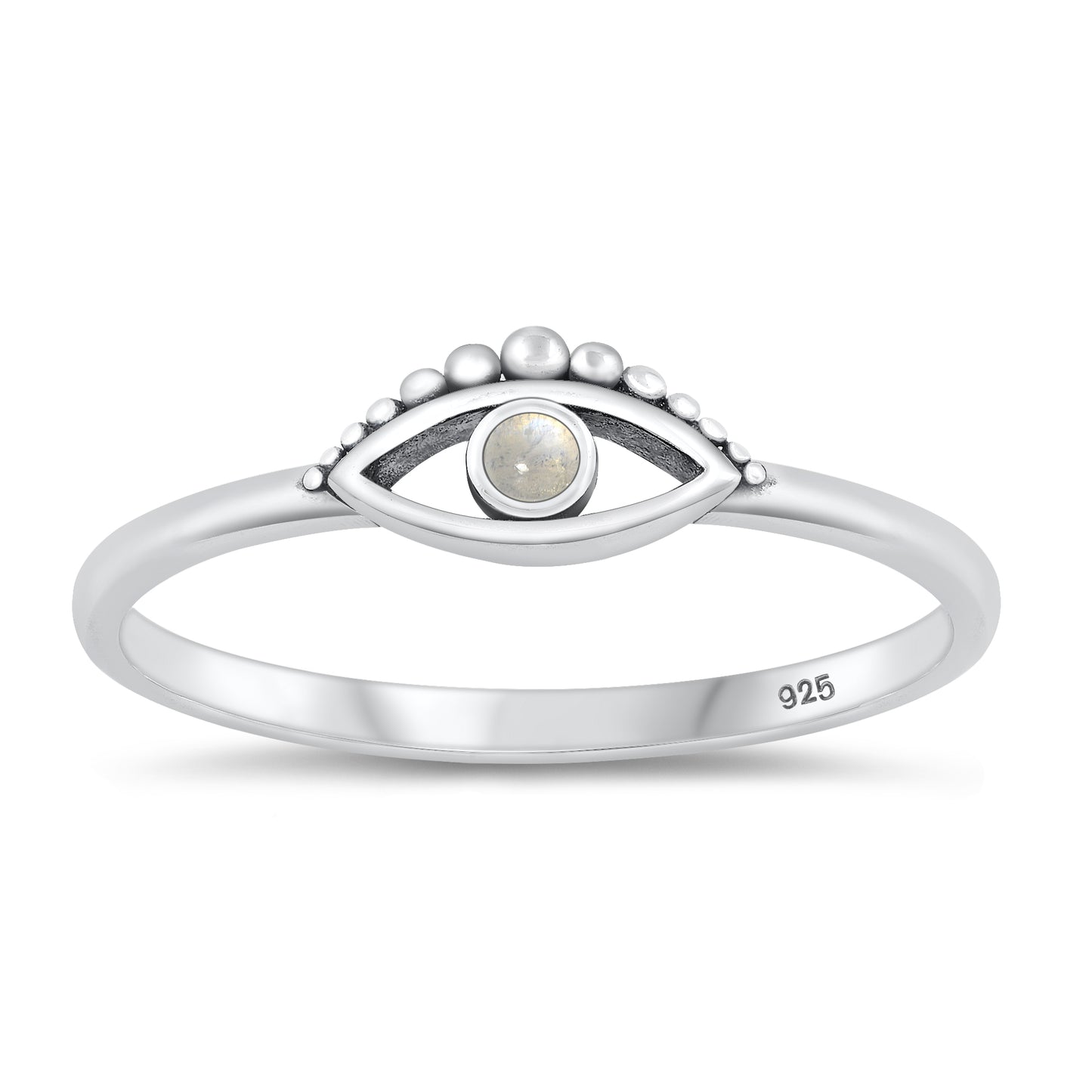 Silver Stone Ring - Evil Eye
