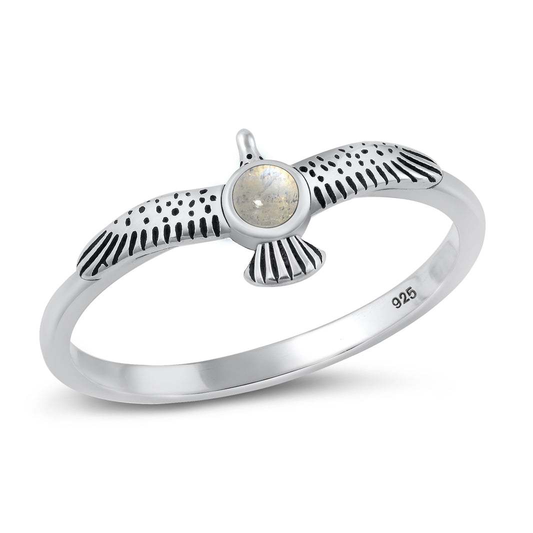 Silver Stone Ring - Eagle