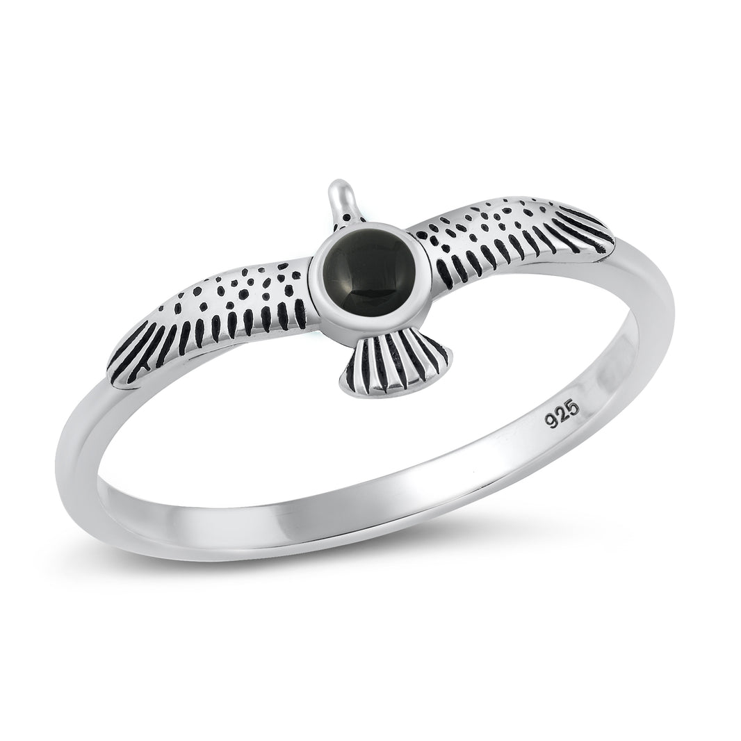 Silver Stone Ring - Eagle