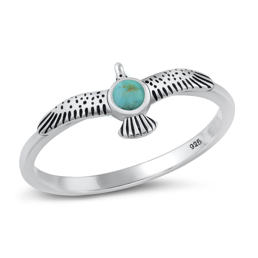 Silver Stone Ring - Eagle