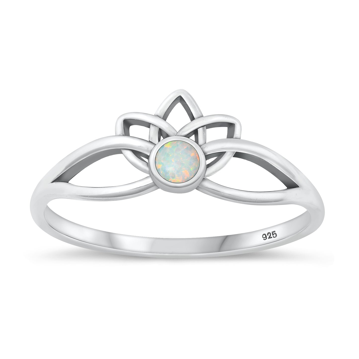 Silver Lab Opal Ring - Lotus
