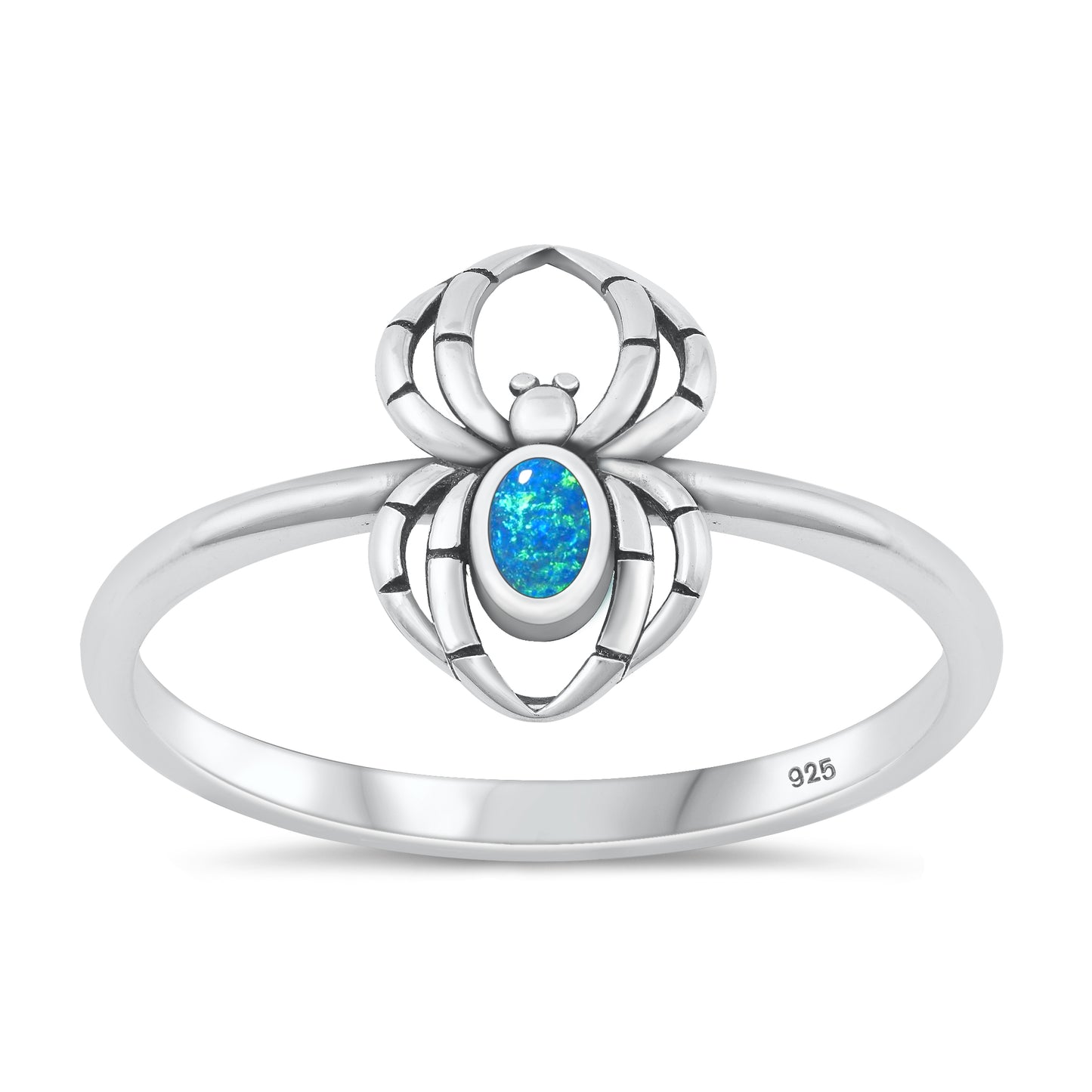 Silver Lab Opal Ring - Spider