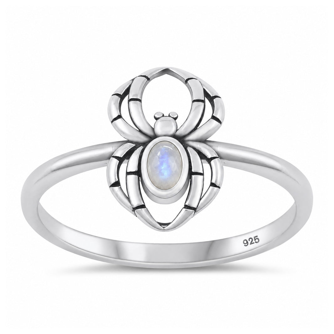 Silver Stone Ring - Spider