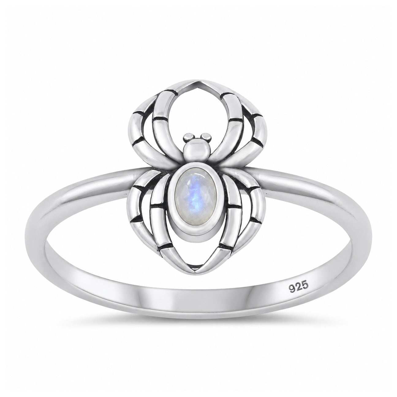 Silver Stone Ring - Spider