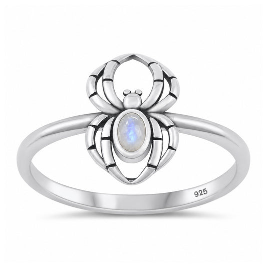 Silver Stone Ring - Spider