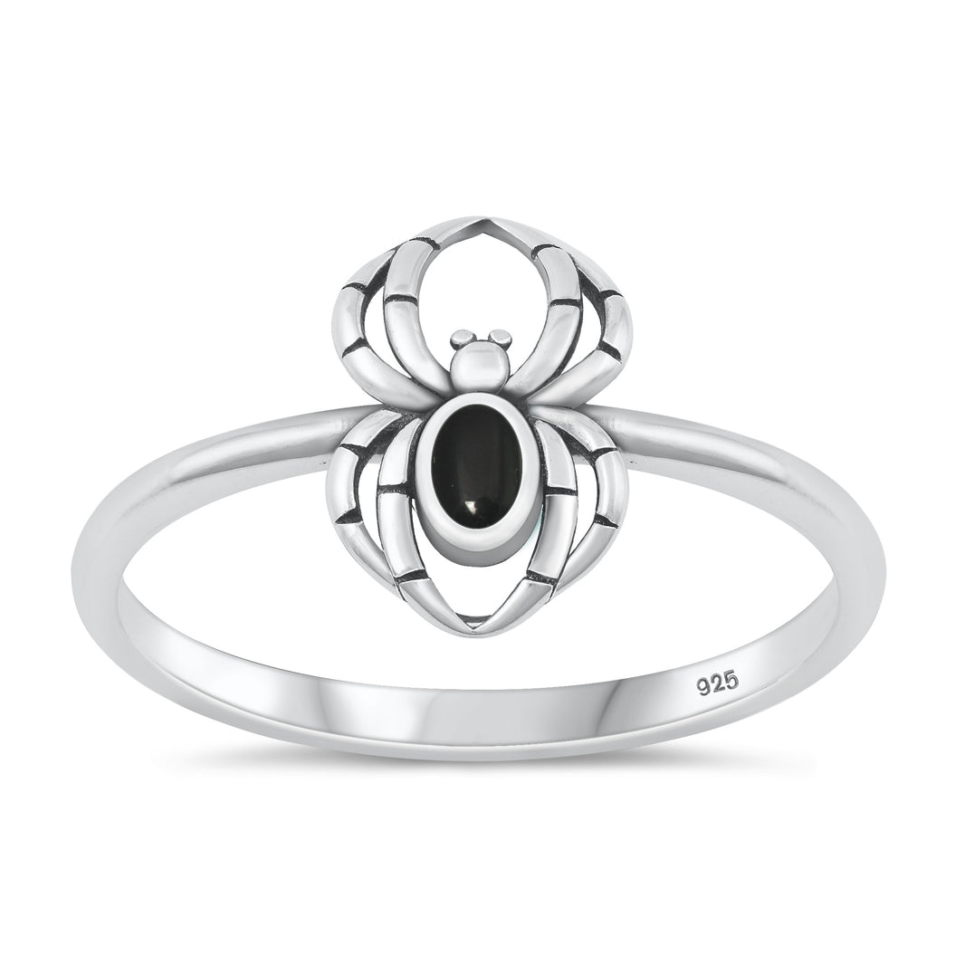Silver Stone Ring - Spider