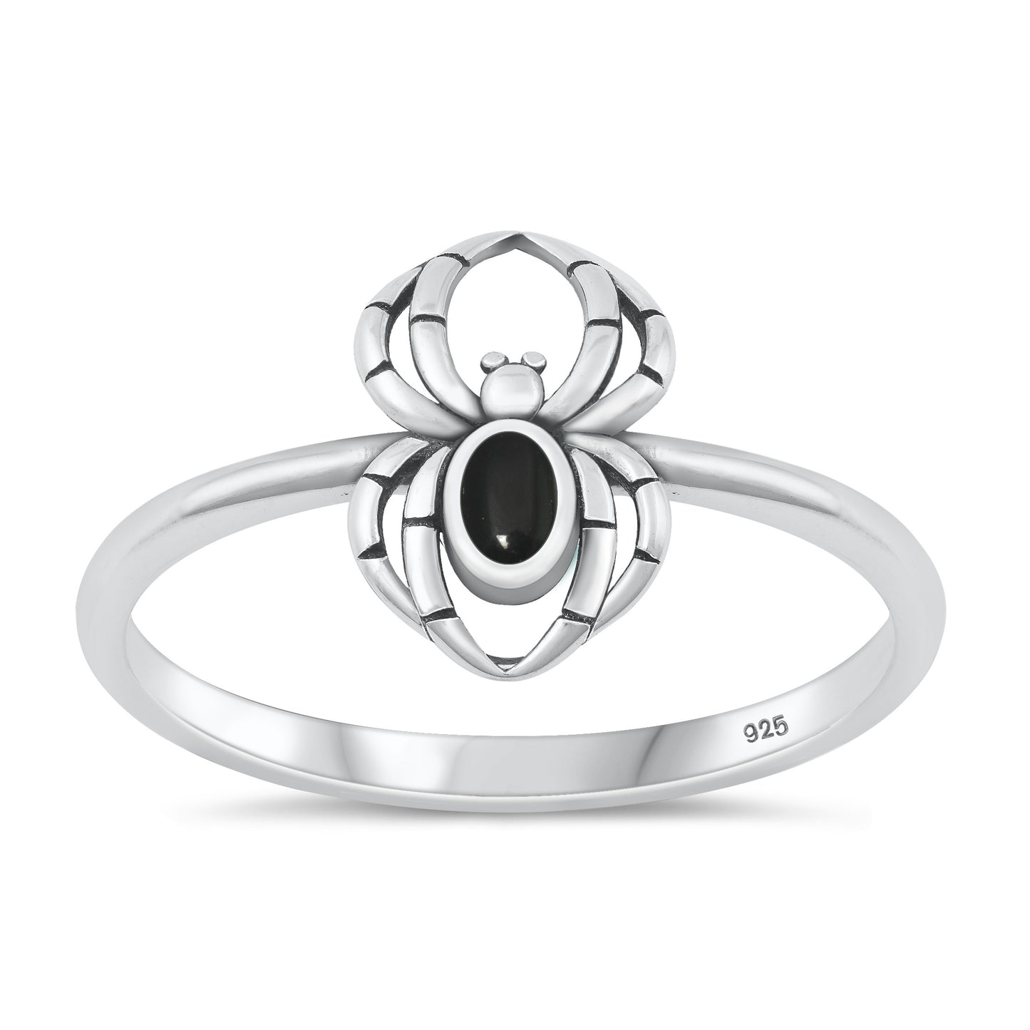 Silver Stone Ring - Spider