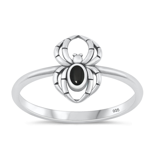 Silver Stone Ring - Spider