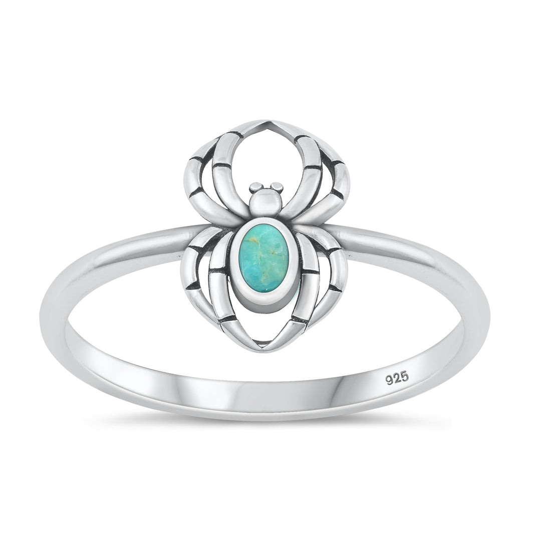 Silver Stone Ring - Spider