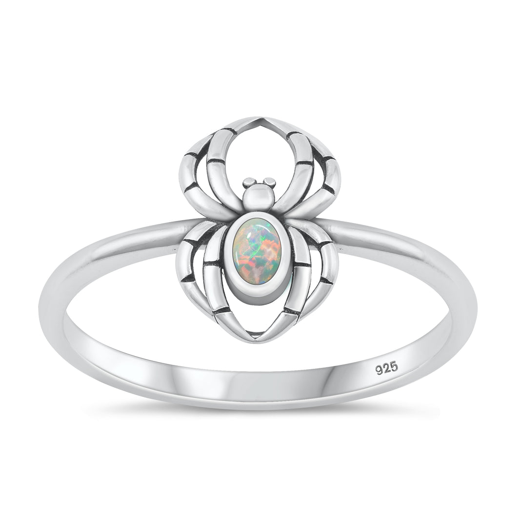 Silver Lab Opal Ring - Spider